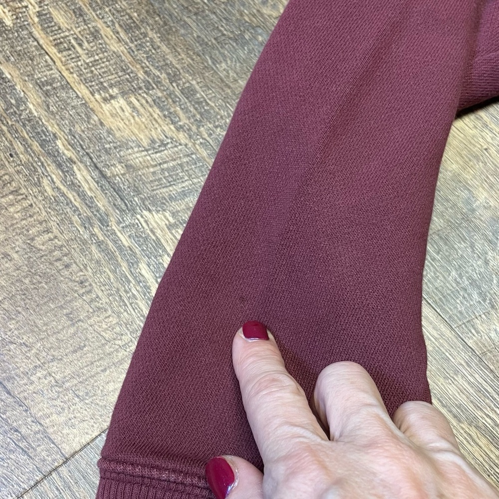 Aerie The Chill Crewneck Sweatshirt Women Medium Oversized Wine Long Sleeve Cozy - Picture 7 of 11
